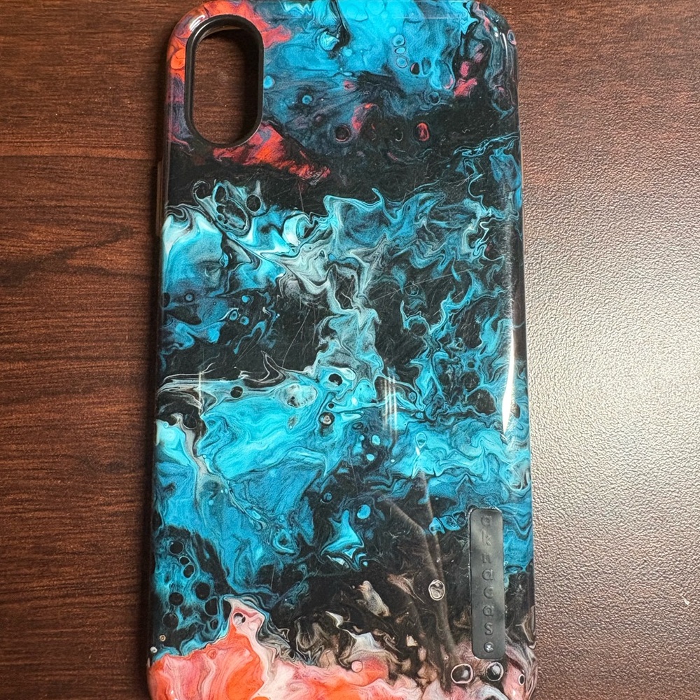 Aknacase Swirl Pattern Phone Case - Blue, Black, Red - IPhone XS (10)